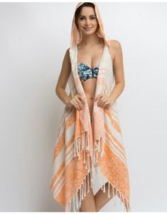 orange beach set included orange hooded cape oversized cover up and beach bag -Chaliskan s signature cover-up tunic makes a statement with boho tassels and boxy silhouette, making it a more relaxed and stylish option then most cover-ups. Product+Care: 70% Cotton 30% Bamboo Free-size, Fits S / L sizes. Smaller sizes makes a loose and flowing cover-up, while larger sizes it fits like a T-Shirt. Machine washable, gentle wash recommended for tassels. Easy to put on or take off, perfect fit for your Beachy Orange Cover-up For Vacation, Orange Summer Cover-up For Beach Season, Summer Orange Beach Cover-up, Orange Summer Beach Season Cover-up, Casual Orange Beach Cover-up, Orange Beach Season Cover-up For Vacation, Orange Poolside Cover-up For Beach Season, Orange Beachy Cover-up For Vacation, Orange Summer Beach Cover-up