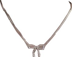 Trendy Bridesmaids, Fine Art Jewelry, Bow Necklace, Bow Jewelry, Silver Snake Chain, Sterling Silver Chain Necklace, Gift Bows, 925 Sterling Silver Chain, Silver Chain Necklace