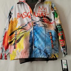 Members Only Basquiat Windbreaker Full Zip Jacket Mens Size Large Nwt Members Only Jacket, Vintage Hipster, Only Jeans, Mens Windbreaker, Racing Jacket, 1980s Fashion, Members Only, Zip Jacket, Black Jacket