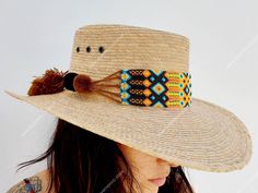 I love Mexico celebrates the native crafts of Mexico and the artists that produce them, enabling them and their communities to get recognized for their talented work and achieve economic stability for their families. This listing is for one piece of this beautiful handmade multi colored hat bands. They are prefect to add to your closet for your favorite dress, hat or even a shoulder bag as a lovely strap in multi colors. When purchasing please select the style you like referring to the picture w Cowboy Hat Band, Cowboy Hat Bands, Woven Hat, Beaded Hair Pins, Native Crafts, Hair Brooch, Mexican Hat, Hat Bands, Bead Hair Accessories