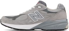 Low-top paneled mesh and suede sneakers in gray. · Lace-up closure · Logo bonded at padded tongue · Padded collar · Logo appliqués at sides · Mesh lining · Cushioned ENCAP midsole · Treaded rubber outsole Supplier color: Grey New Balance For Men, New Balance Store, Most Comfortable Sneakers, New Balance Gray, New Balance Outfit, Best Running Shoes, New Balance Men, Wide Shoes, New Balance Women