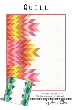 Quill Quilt Pattern by Amys Creative Side Quilt Modernen, Half Square Triangle Quilts, Half Square Triangle, Pdf Quilt Pattern, Triangle Quilt, Contemporary Quilts, Modern Quilt Patterns, Feather Design, Quilting Tutorials