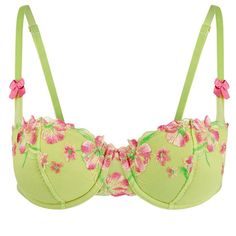 The Daphne Floral push-up bra features beautiful green ombre embroidered cups for a romantic and lush look. With adjustable straps and removable cookies, this balconette bra provides the perfect amount of lift and support. (Available in sizes 30A-38DD.) Adore Me, Green Ombre, Balconette Bra, Demi Bra, Green Material, Bra Shop, Bra Straps, T Shirt Bra, Lingerie Collection