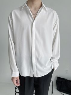 Brand Name: Aidase Material: PolyesterMaterial: SILKShirts Type: Casual ShirtsApplicable Scene: OfficeStyle: Smart CasualSleeve Length(cm): FullApplicable Season: Four SeasonsGender: MENItem Type: ShirtsCollar: Turn-down Collar Smart Casual Tops, Korean Fashion Blouse, Summer Korean Fashion, Double Breasted Tuxedo, Simple Sweatshirt, Casual Harajuku, Office Men, Fashion Blouses, Hoodie Streetwear