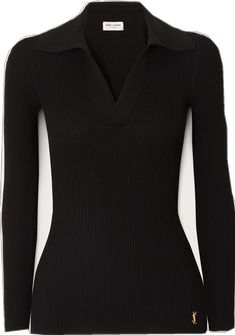 Delicate Choker, Polo Sweater, Black Rib, Net A Porter, Black Sweaters, Women Collection, Luxury Design, Fashion News, Ribbed Knit