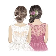 Bride and maid of honour flower piece. h... | Premium Vector #Freepik #vector #bridesmaid #bridal #bride #wedding-bride Sister Wedding Pictures, Electronic Wedding Invitations, Wedding Badges, Soft Pink Wedding, Galaxy Wedding, Elegant Wedding Stationery, Floral Wreath Wedding