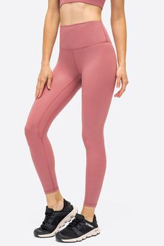 Sizing: Slim fit Pattern: Solid Feature: High rise, but lift, leggings, fitness wear Sheer: No Stretch: Highly stretchy Product measurements: 4: length 32 in, waist 20 in, hip 27 in, inseam 24 in6: length 33 in, waist 22 in, hip 29 in, inseam 24 in8: length 33 in, waist 24 in, hip 30 in, inseam 24 in10: length 33 in, w Sportswear Full-length Leggings For Training, Solid Breathable Elastane Leggings, Breathable Elastane Leggings For Pilates, Breathable Elastane Leggings, Solid Color Compression Leggings For Workout, Solid Color Tight Sports Leggings, Tight Sports Leggings, Solid-colored Sports Leggings, Compression Full-length Leggings For Gym