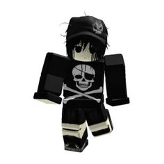 a black and white pirate doll with a skull on it