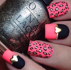 Animal Print Nails Art, Matte Nail Art, Leopard Print Nails, Leopard Nails, Animal Print Nails, Black Nail Designs