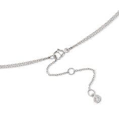 Ross-Simons - 1.45ct t. w. Bezel-Set Cubic Zirconia Layered Necklace in Silver. 16". We love layers. This necklace features two nested sterling silver cable chains, each with a bezel-set CZ: one .25 carats and the other 1.10 carats. The 2" extender dangles a .10 carat CZ at the end. Lobster clasp, CZ layered necklace. CZ weights are diamond equivalents. Silver Double Strand Diamond Jewelry, Adjustable Sterling Silver Necklace With Diamond Accents, White Gold Sterling Silver Double Strand Jewelry, Silver Cubic Zirconia Necklace With Cable Chain, Fine Jewelry Silver Double Strand Necklace, Adjustable White Gold Necklace With Diamond Accents, Silver Brilliant Cut Chain Necklace For Anniversary, Anniversary Silver Chain Necklace With Brilliant Cut, Silver Cable Chain Jewelry With Cubic Zirconia