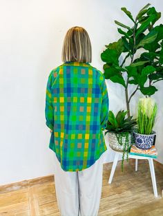 When the vacation vibes are calling, the Vacation Booked Button Down is the answer! With its playful blue and green hues, this lightweight shacket is your go-to for layering over anything from a chic jumpsuit to your favorite jeans. Perfect for breezy fall days, it’s an effortless addition to your wardrobe that’s as versatile as it is stylish. Wear it for a stroll through a fall farmers market or to cozy up at a weekend bonfire, and let this button-down become your ultimate travel companion. PRO Casual Beach Outerwear, Green Button-up Outerwear For Day Out, Trendy Green Summer Outerwear, Green Summer Tops With Pockets, Oversized Green Summer Outerwear, Casual Cotton Beach Outerwear, Green Cotton Outerwear For Day Out, Green Summer Outerwear With Pockets, Green Spring Outerwear For Vacation