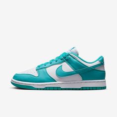 You can always count on a classic. The Dunk Low pairs its iconic color blocking with premium materials and plush padding for game-changing comfort that lasts. The styling possibilities are endless—how will you wear your Dunks? Nike Dunk Low Next Nature, Teal Nikes, Pretty Sneakers, Pretty Shoes Sneakers, All Nike Shoes, Cute Nike Shoes, Nike Sb Dunk, Shoe Inspo, Cute Nikes