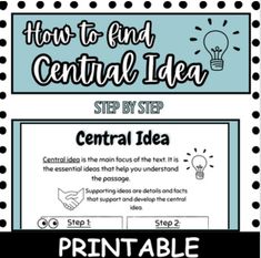 the central idea poster is shown in black and white