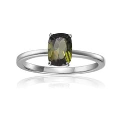 Rectangular Cushion Green Tourmaline Sterling Silver Solitaire Ring, 0.85ct Cushion Solitaire Ring, Fancy Cushions, Silver Halo Ring, Cushion Cut Solitaire, Green Tourmaline Ring, White Sapphire Ring, White Topaz Rings, Pink Sapphire Ring, Cushion Ring