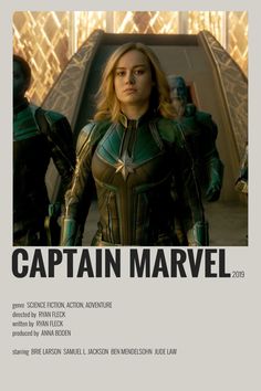 the poster for captain marvel is shown