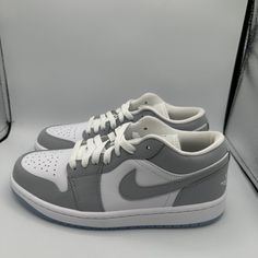 Air Jordan 1 Low Wmns “Wolf Grey” Size 8.5 Women’s Brand New With Box Message Me With Any Questions Air Jordan 1 Low, Jordan 1 Low, Air Jordan 1, Jordan Shoes, Jordan 1, Womens Shoes Sneakers, Gray White, Air Jordan, Air Jordans