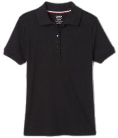 Preppy Black Cotton Top, Fitted Casual Polo Shirt For School, School Uniform Tops With Collar, Basic Black School Tops, Fitted Cotton Polo Shirt For School, Basic Black School Top, Preppy Cotton Polo Shirt For School, Basic Black Top For School, Fitted Collared School Uniform Tops