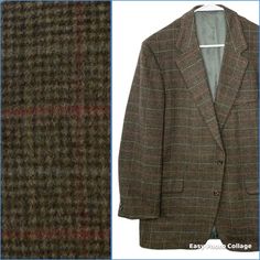 "VTG Tom Wade Mens 40L Sport Coat Camel Hair Houndstooth Plaid Jacket. This is a great-looking vintage sport coat, Union made in the USA. The 100% camel hair fabric is in a rare houndstooth plaid pattern in that classic color combo of browns and reds. This blazer was custom tailored. By the 33\" length I am characterizing it as 40 Long. Reference the measurements below for proper fit. Shoulders--19.5\" Chest--44\" Waist--42.5\" Sleeve--25.25\" Length--33\" down the back Check out my store." Classic Brown Houndstooth Sport Coat, Vintage Plaid Wool Sport Coat, Vintage Wool Plaid Sport Coat, Brown Houndstooth Sport Coat For Winter, Vintage Houndstooth Outerwear With Notch Lapel, Vintage Plaid Single Breasted Sport Coat, Vintage Single-breasted Plaid Sport Coat, Vintage Sport Coat For Business In Fall, Retro Plaid Business Outerwear