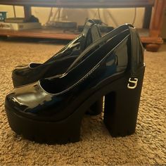 Style & Co Platform Mary Jane Heels Never Worn, In Perfect Condition Platform Chunky Heels Eur:41 ( U.S Women 9.5) #Heels #Style&Co Prom Shoes Chunky Heel, Chunky Heels Aesthetic, Black High Heels Classy, Heel Ideas, Timeless Clothes, Platform Dress Shoes, Platform Chunky Heels, Chunky Platform Heels, Sugar Mommy