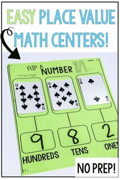 an easy place value math center for students to practice numbers