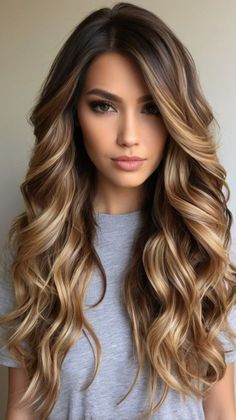 Brown Hair With Highlights And Lowlights, Long Haircut, Hair Highlights And Lowlights, Brunette Hair With Highlights, Curls For Long Hair, Hair Color Light Brown, Brown Balayage, Balayage Brunette, Amazing Hair