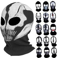 Warm White Balaclava For Outdoor, Windproof Hooded Hats For Outdoor, Outdoor Windproof Hooded Hats, Black Balaclava For Outdoor, One Size Fits Most, Military Mask, Swat Gear, Tf 141, Army Of Two, Wolf Mask