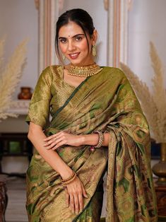 Wedding wear green saree blouse for women, designer pure organza saree with fancy tassels, Indian ethnic saree for function, reception saree Saree Details:  Saree Color: Green Saree Length: 5.5 Meter Saree Fabric: Pure Organza  Saree Work : rich pallu with tassels Blouse Details : Blouse Color: Matching. Blouse Length: 0.8meter Blouse Fabric: Pure Organza  Blouse Work :  Brocade Blouse Blouse wear by model is just for modeling purpose only, Actual blouse may vary. For More Collection Visit : htt Green Dola Silk Pre-draped Saree For Diwali, Green Tissue Silk Blouse With Dupatta, Green Tissue Silk Choli With Unstitched Blouse, Party Saree In Green Chanderi, Green Chanderi Saree For Party, Designer Wear Pista Green Saree, Unstitched Green Dola Silk Blouse Piece, Green Tissue Silk Saree For Party, Green Dola Silk Saree For Party