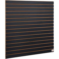 a black and brown striped wall covering with wood slats on the bottom, in front of a white background