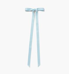 A classic bow, updated to be longer and even more dramatic. Wear with a pony or half-up for a perfectly polished, ladylike look. Sky Blue Hair, Hill House Home, Blue Hair Bows, Light Blue Ribbon, Light Blue Hair, Bow Fashion, Bow Light, Blue Gloves, Blue Hill