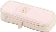 Pink Portable Organizer For Personal Use, Pink School Organizer With Pen Slots, Pink Zipper Pouch Organizer For School, Pink School Organizers With Pen Slots, Pink Cosmetic Bag With Pen Holders For Daily Use, Pink Cases With Pen Holders For Everyday Use, Casual Pencil Case With Pen Holders, Casual Pencil-shaped Pencil Case For Daily Use, Pink Cosmetic Bag With Pen Slots For Daily Use