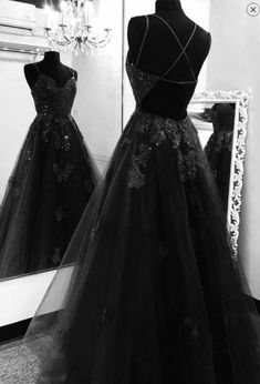 Contact us: lisamony@outlook.com Please left message what color you need when you order it.Besides the picture color, you can also choose any color you want. A Line Floor Length Black Tulle Lace Prom Dresses Processing time: 12-21 business days Shipping Time: 3-5 business days "Fabric:... Prom Dress Tulle, Black Wedding Gowns, Evening Dress Long, Stunning Prom Dresses, Lace Prom Dress, Dress Tulle, Prom Dress Inspiration, Cute Prom Dresses, Pretty Prom Dresses