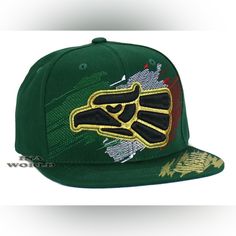 Mexican Hat Hecho En Mexico Eagle Embroidery Snapback Flat Bill Baseball Cap Embroidered Baseball Cap With Visor For Streetwear, Embroidered Adjustable Snapback Hat, Embroidered Visor Baseball Cap For Streetwear, Adjustable Embroidered Snapback Baseball Cap, Embroidered Adjustable Snapback Fitted Hat, Adjustable Embroidered Snapback Fitted Hat, Embroidered Adjustable Fitted Hat With Flat Brim, Embroidered Adjustable Flat Cap, Adjustable Embroidered Flat Cap