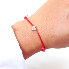 Red String Bracelet with Silver Heart Set (1 with Charm, 1 Plain) | Couple Bracelet | Red String of Fate | Handmade Jewelry Adjustable Red Heart Charm Bracelet, Red Heart Charm Bracelet For Friendship, Red Heart Charm Jewelry For Friendship, Valentine's Day Heart Bracelet With Sliding Knot, Heart-shaped Friendship Bracelets With Sliding Knot For Valentine's Day, Valentine's Day Heart Friendship Bracelets With Adjustable Cord, Red Dainty Heart Charm Bracelet, Minimalist Heart-shaped Friendship Bracelets For Valentine's Day, Minimalist Heart-shaped Valentine's Day Friendship Bracelets