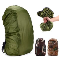 an image of a bag that has been wrapped in camouflage material and is being held by someone's hand