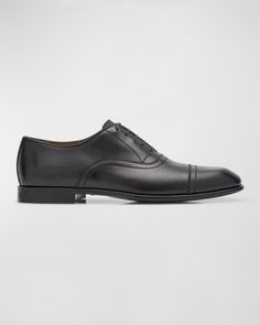 Ferragamo "Cortez" Oxford shoes in leather    Round toe    Stacked heel    Laceup vamp    Slipon style    Rubber outsole    Lining: Leather/goat leather    Professional cleaning recommended    Made in Italy Oxford Shoes Brown, Patent Leather Oxfords, Ferragamo Men, Leather Brogues, Leather Oxford Shoes, Brogue Shoes, Black Leather Shoes, Goat Leather, Professional Cleaning