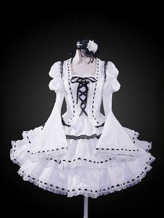 This price includes a dress, a headpiece and a pair of socks.  Transform into your favorite Shugo Chara character with this stunning Tsukiyomi Utau White Jacquard Dress! Perfect for cosplay events, this lolita-style costume captures the essence of the character's elegant and stylish look. Made with high-quality materials and intricate detailing, this dress is a must-have for any Shugo Chara fan looking to bring their favorite character to life. Embrace the magic of transformation and stand out in this beautiful cosplay costume!   	 		 			Size 			S 			M 			L 			XL 		 		 			Bust 			84-94 			88-98 			92-102 			96-106 		 		 			Waist 			66-74 			70-78 			74-82 			78-86 		 		 			Sleeve Length 			60.5 			61.5 			62.5 			63.5 		 		 			Full Length 			83 			84 			85 			86 Fitted Harajuku Costumes For Themed Events, Fitted Harajuku Costume For Fantasy Events, Fitted Harajuku Style Costume For Fantasy Events, Gothic Anime Print Costume For Costume Party, Kawaii Dresses For Costume Party And Cosplay Events, Kawaii Fitted Cosplay Dress, Kawaii Costume Dresses For Cosplay Events, White Fairy Kei Dress For Cosplay, White Fitted Kawaii Dress