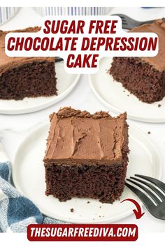 Sugar Free Chocolate Depression Cake, aka wacky cake, is a simple and delicious dessert recipe made without eggs or sugar. Read more at: https://thesugarfreediva.com/sugar-free-chocolate-depression-cake/ Sugar Free Cake Recipes, Sugar Free Chocolate Cake, Wacky Cake, Low Sugar Desserts, Sugar Free Treats