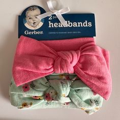 Nwt Gerber Baby Headband Bows Playful Pink Headband For Playtime, Playful Pink Headband For Summer, Cute Adjustable Pink Headband, Headband Bows, Baby Bow Headband, Gerber Baby, Baby Headband, Future Baby, Bow Headband