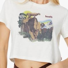 Levi's Womens Cropped Jordie Tee Size M Don't Forget To Bundle Items. Don't Forget, Levi's, Womens Tops, Crop Tops, Cream, Women Shopping, Color