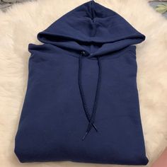 Brand New. Navy Blue With White Embroidery Lettering. Basic Blue Hoodie For Winter, Basic Blue Winter Hoodie, Blue Cotton Sweatshirt With Drawstring Hood, Blue Cotton Hoodie For Winter, Blue Cotton Hoodie For Spring, Blue Spring Sweatshirt With Drawstring Hood, Blue Sweatshirt With Drawstring Hood For Spring, Blue Drawstring Hood Sweatshirt For Spring, Embroidery Lettering