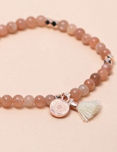 With rose gold accents and a NEW sun charm, let this sunstone bracelet shed warm rays of happiness into your heart! These gemstone beaded bracelets are ready to pair with your daily affirmations—just pick the gemstone that matches your intention. With some new options and some that were previously only available in sets, you can now find exactly what you need to add to your stack! DETAILS: Small, round gemstone beads strung on elastic cord Natural Sunstone Gemstone Rose Gold plated brass accent Adjustable Faceted Beads Bracelet For Meditation, Adjustable Rose Quartz Beaded Bracelet With Round Beads, Rose Quartz Beaded Bracelets With Natural Stones, Natural Stones Rose Quartz Beaded Bracelets, Beaded Rose Quartz Bracelets With Natural Stones, Bohemian Rose Quartz Beaded Bracelets For Healing, Bohemian Hypoallergenic Beaded Bracelets, Rose Quartz Beaded Bracelets For Meditation, Everyday Beaded Rose Quartz Bracelets