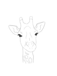 a drawing of a giraffe's head with one eye open