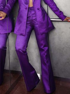 An exclusive offer for you——Affordable prices at Stylewe store, SPU: 11VFA1U2057, Color: Purple, Edition type:Regular Fit, Decoration/Process:Pocket Stitching. Plus Size Leather Pants, Mode Purple, Purple Jumpsuit, Purple Suits, Purple Fits, Purple L, Purple Pants, Purple Outfits, Fit Fashion