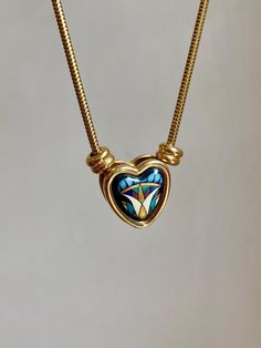 Vintage Michaela Frey Wien Blue Heart Necklace Hallmarked Michaela Frey Wien  chain length 17" - Condition Excellent condition with no damage. Please note that vintage items are pre-owned with minor signs of wear. -Shipping All items are shipped in the registered post with tracking info to give both of us peace of mind 🙂 Box not included in the sales! Please feel free to contact me if you still have any questions! Blue Enamel Necklace For Anniversary, Vintage Heart Shape Clavicle Chain Necklace, Vintage Heart Clavicle Chain Necklace, Retro Clavicle Chain Necklaces As Gift, Retro Heart-shaped Necklace For Gift, Retro Heart-shaped Necklace Gift, Vintage Enamel Heart Necklaces, Vintage Enamel Heart Necklace, Vintage Heart Enamel Necklaces