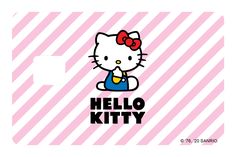 a hello kitty wallpaper with the word hello kitty in black and white stripes on it