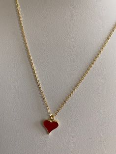 Love this red heart enamel gold necklace that can also be flipped and worn as just a gold heart necklace! Red Heart Pendant Necklace With Clavicle Chain, Red Heart Charm Necklace With Clavicle Chain, Red Heart Necklace With Clavicle Chain, Red Heart-shaped Clavicle Charm Necklace, Red Heart Clavicle Chain Necklace, Dainty Red Heart Charm Necklace, Dainty Red Heart Necklace With Heart Charm, Dainty Red Heart Necklace With Charm, Red Heart-shaped Charm Necklace