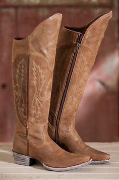 Women's Ariat Murrieta Knee-High Leather Cowboy Boots | Overland Thigh High Cowboy Boots Leather, Luxury Medium Width Cowboy Boots For Spring, Luxury Cowboy Boots For Spring Rodeo, Luxury Western Knee-high Boots For Work, Luxury Western Style Knee-high Boots For Work, Classic Luxury Cowboy Boots For Formal Occasions, Luxury Classic Cowboy Boots For Formal Occasions, Outdits With Tall Cowboy Boots For Work, Western Leather Boots With Zipper Closure