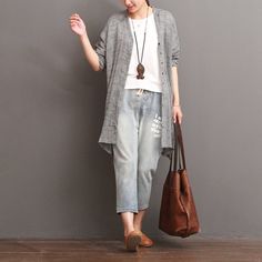 Loose casual linen top linen tunic long sleeve cotton blouse linen jacket oversized cotton top linen Gray Long Sleeve Summer Cardigan, Summer Gray Long Sleeve Cardigan, Casual Relaxed Fit Summer Cardigan, Casual Summer Cotton Outerwear, Casual Spring Cardigan, Casual Non-stretch Spring Cardigan, Trendy Summer Cardigan With Pockets, Casual Long Sleeve Cardigan For Summer, Spring Long Cardigan With Relaxed Fit