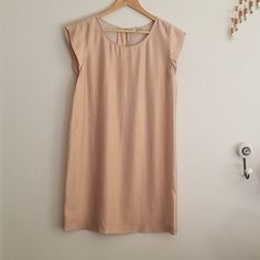 Nude/Blush Iridescent Slip/Shift Dress Never Worn It Is Sheer So I Recommended Wearing With Something Underneath From A Pet And Smoke Free Home Silk Shift Dress, Silk Dress, Shift Dress, Blush, Midi Dress, Silk, Womens Dresses, Pet, Cream