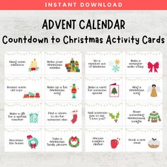 the printable christmas activity calendar for kids